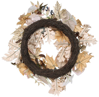 Thumbnail 2: Autumn Gatherings 15 in Harvest Wreath with Pumpkins  