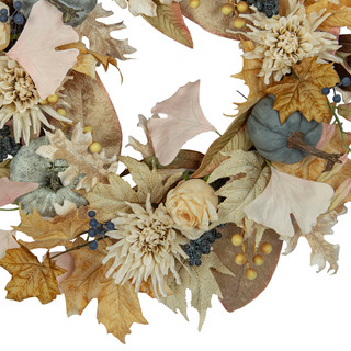Thumbnail 3: Autumn Gatherings 15 in Harvest Wreath with Pumpkins  