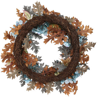 Thumbnail 2: Autumn Gatherings 18 in Hydrangea Harvest Wreath with Pumpkins 