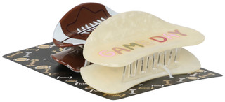 Thumbnail 2: Noir 2 Pk Football Hair Claw Clips Set 