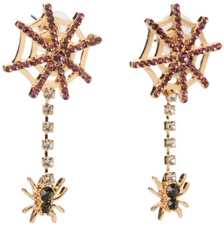 Thumbnail 1: Nicole Miller Gold Tone  Halloween Spider Drop Earrings 