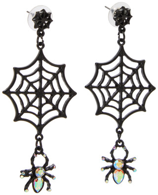Thumbnail 1: Nicole Miller Halloween Spider Drop Earrings 