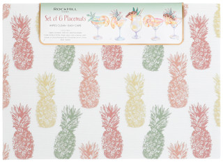 Thumbnail 1: Rockhill Home 6 Pk Pineapple Placemats Set 