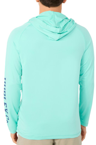 Thumbnail 3: Hurley Men's Long Sleeve Palm Tree Hooded Sun Shirt  
