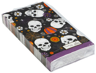 Thumbnail 1: Sugar Plum Party 32 Pk Spooky Skeletons Napkins  