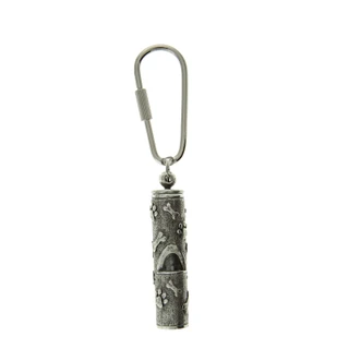 Thumbnail 1: 1928 Jewelry Pewter Paw and Bone Whistle Key Fob 