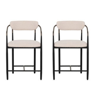 Thumbnail 2: Linon  Linon Bonlyn 2 Pc. Metal Upholstered Counter Stools 