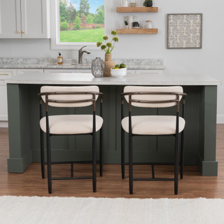 Thumbnail 3: Linon  Linon Bonlyn 2 Pc. Metal Upholstered Counter Stools 