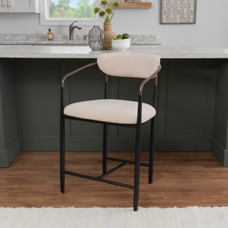Thumbnail 6: Linon  Linon Bonlyn 2 Pc. Metal Upholstered Counter Stools 