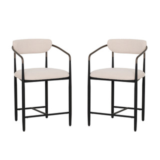 Thumbnail 1: Linon  Linon Bonlyn 2 Pc. Metal Upholstered Counter Stools 