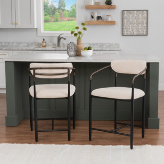 Thumbnail 7: Linon  Linon Bonlyn 2 Pc. Metal Upholstered Counter Stools 