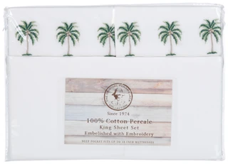 Thumbnail 1: Panama Jack 4 Pc Embroidered King Sheet Set 