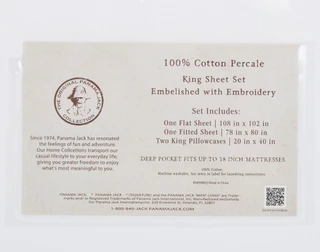 Thumbnail 3: Panama Jack 4 Pc Embroidered King Sheet Set 