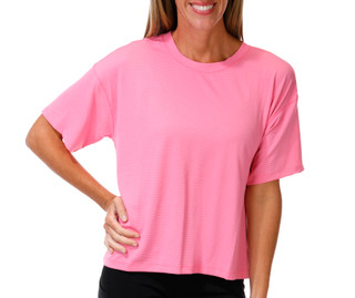 Thumbnail 1: RBX Women's Short Sleeve Jacquard Mesh Boxy Tee 