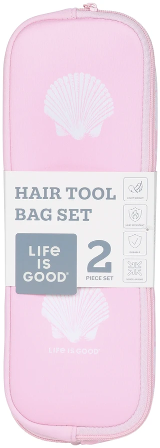 Thumbnail 1: Life is Good 2 Pc Seashell Hair Tool Bag Set 