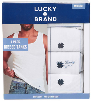 Thumbnail 1: Lucky Brand Men's 4 Pk Ribbed Tank Tops 