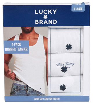 Thumbnail 1: Lucky Brand Men's 4 Pk Ribbed Tank Tops 