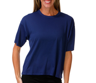 Thumbnail 1: RBX Women's Short Sleeve Jacquard Mesh Boxy Tee 