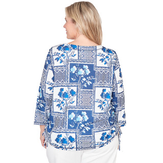 Thumbnail 2: Alfred Dunner Plus Floral Framed Top 