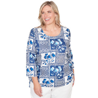 Thumbnail 1: Alfred Dunner Plus Floral Framed Top 