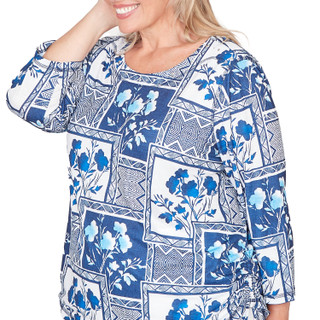 Thumbnail 5: Alfred Dunner Plus Floral Framed Top 