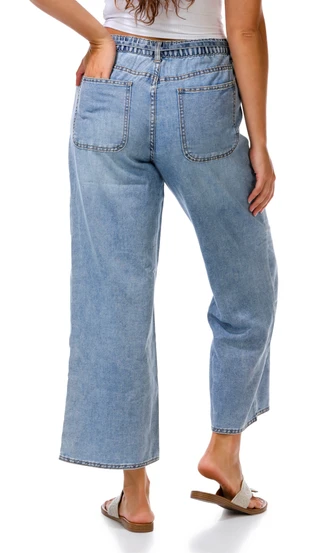 Thumbnail 3: BLUE REVIVAL Juniors Mid Rise Wide Leg Jeans 