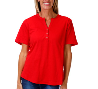Thumbnail 1: Coral Bay Women's Short Sleeve Henley Top 