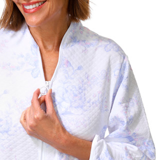 Thumbnail 3: Miss Elaine Quilt-In-Knit Short Robe Lavender 