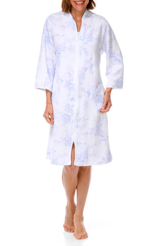Thumbnail 1: Miss Elaine Women's Quilted Knit Zip Up Robe 