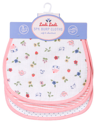 Thumbnail 1: DREAMGRO 3-Pack Muslin Burp Cloths Doll House 