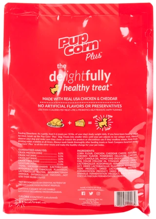 Thumbnail 2: Pup Corn Pup Corn Plus Chicken & Cheddar Dog Treats 8 oz 