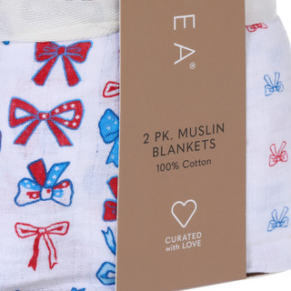 Thumbnail 3: Chick Pea 2-Pack Patriotic Muslin Hair Bows 