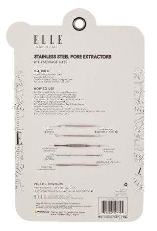 Thumbnail 2: Elle Essentials 6 Pc Stainless Steel Pore Extractors with Case 