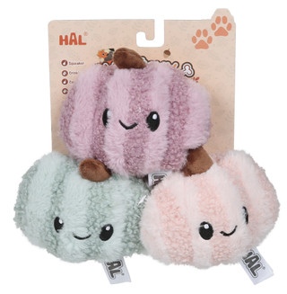 Thumbnail 1: Hal 3 Pk Smoochy Pet Pals Crinkle Dog Toys with Squeaker 
