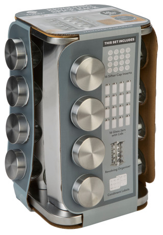Thumbnail 1: GOURMET KITCHEN 16 Pc Revolving Spice Rack 