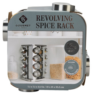 Thumbnail 2: GOURMET KITCHEN 16 Pc Revolving Spice Rack 