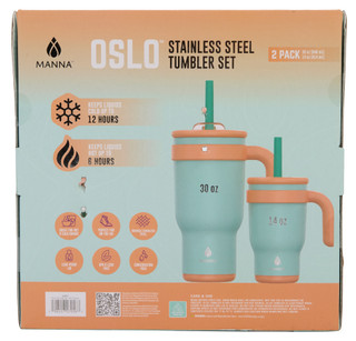 Thumbnail 2: Manna 2 Pk Olso Stainless Steel Tumbler Set  