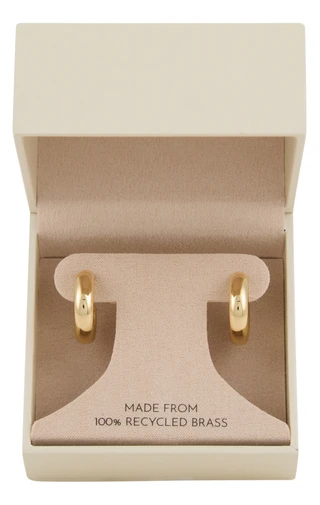 Thumbnail 1: OLIVIA & JACKSON Recycled Brass Chunky Hoop Earrings  