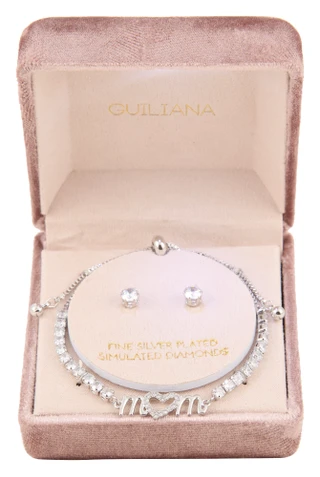 Thumbnail 1: Guliana 2 Pc Bracelet & Earrings Set 