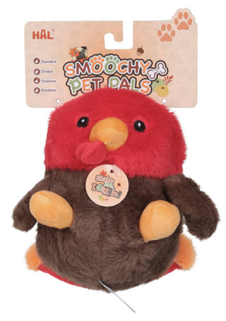 Thumbnail 1: Hal Smoochy Pet Pals Giggling Turkey Crinkle Dog Toy w/ Squeaker 