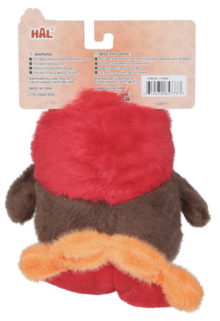 Thumbnail 2: Hal Smoochy Pet Pals Giggling Turkey Crinkle Dog Toy w/ Squeaker 