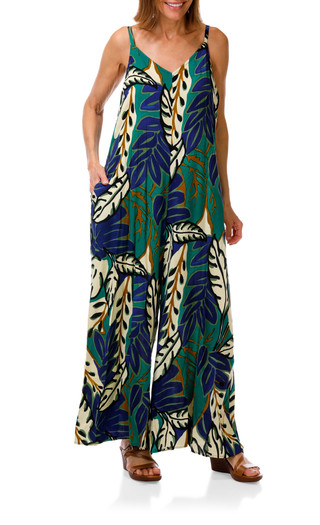 Thumbnail 1: MSK Women's Challis 2 Pocket Wide Leg  Print Jumpsuit 