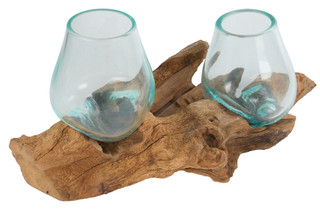 Thumbnail 2: Contrast 11 in Drift Wood Double Glass Candle Holder  
