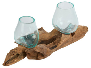 Thumbnail 1: Contrast 11 in Drift Wood Double Glass Candle Holder  