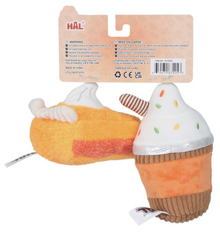 Thumbnail 2: Hal 2 Pk Smoochy Pet Pals Crinkle Dog Toys with Squeaker 