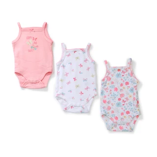 Thumbnail 1: Chick Pea Baby Girl 3 Pk Sleeveless Creepers  