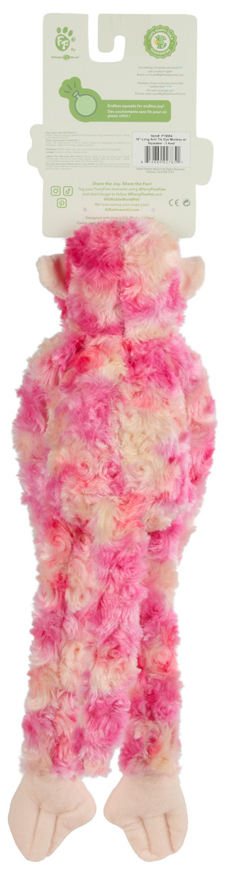 Thumbnail 2: Furry Five Plush Monkey Squeaker Pet Toy  