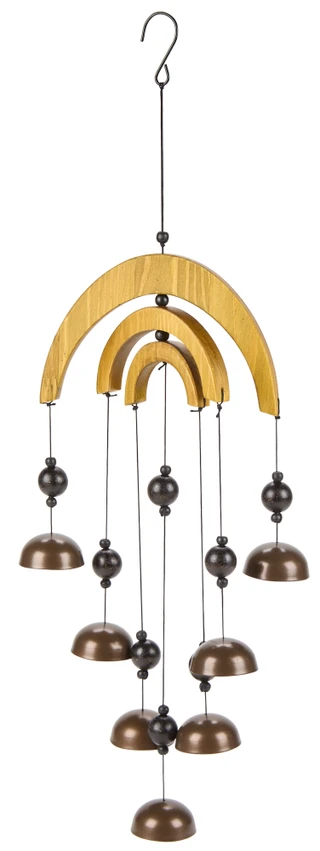 Thumbnail 1: 18 in Wooden Arch Bell Wind Chimes 