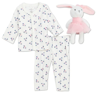 Thumbnail 1: DREAMGRO Baby Girls 3 Pc Pajama Pants Set w/ Doll 