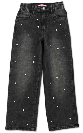 Thumbnail 1: GOGO STAR Girls Pearl Studded Jeans 